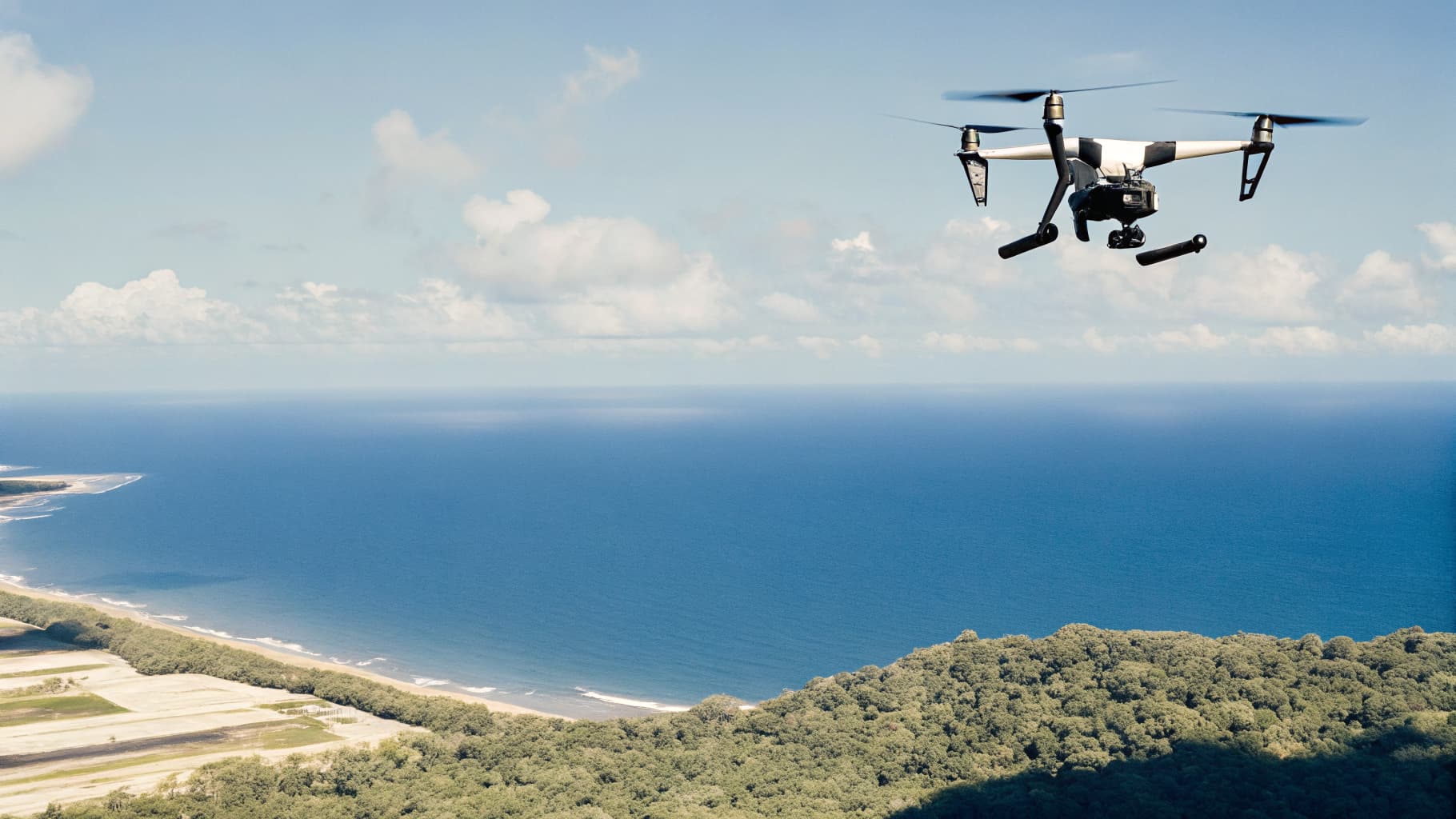 Aerial drone view over Costa Rica landscape